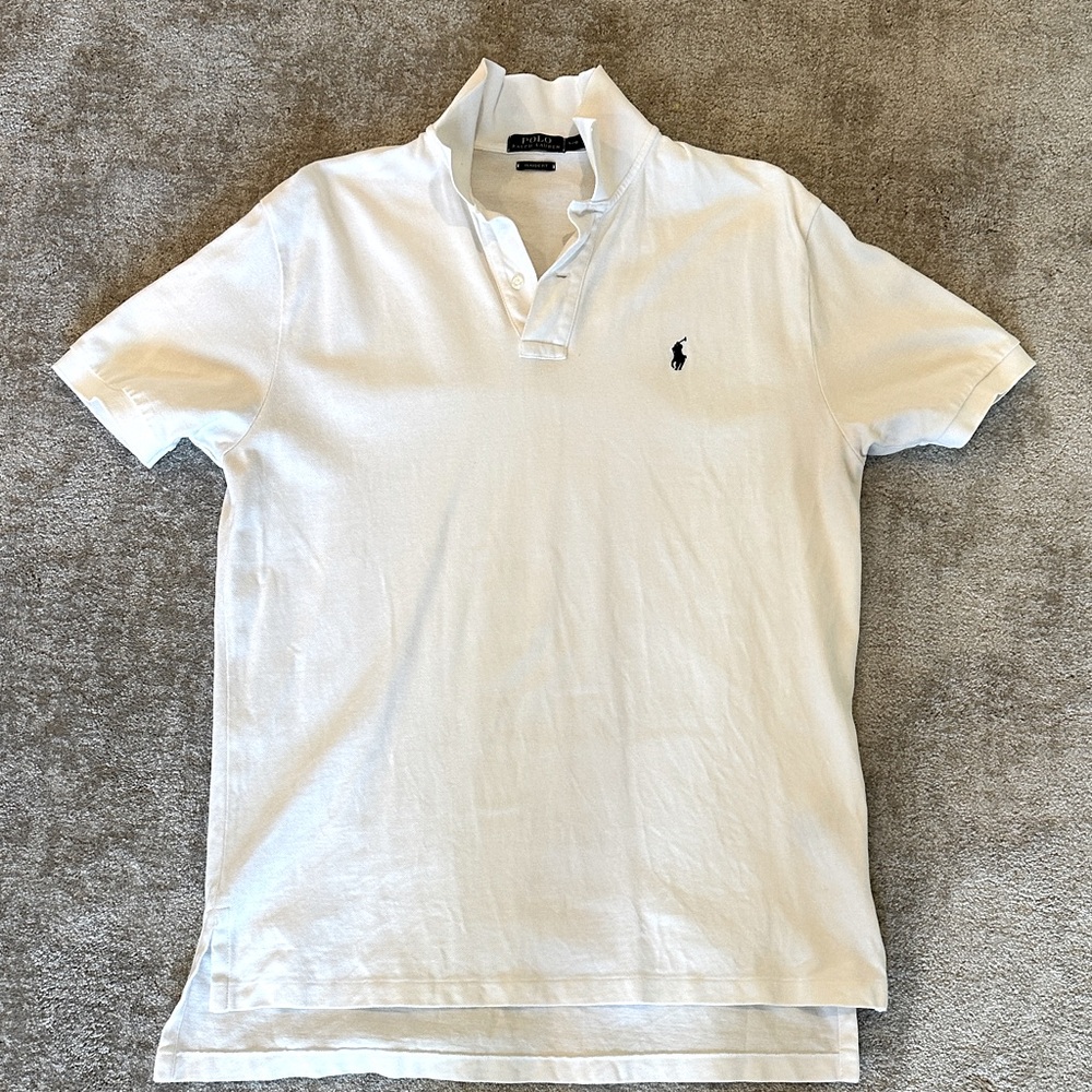 Polo by Ralph Lauren. Pique Polo. White. Men’s Large